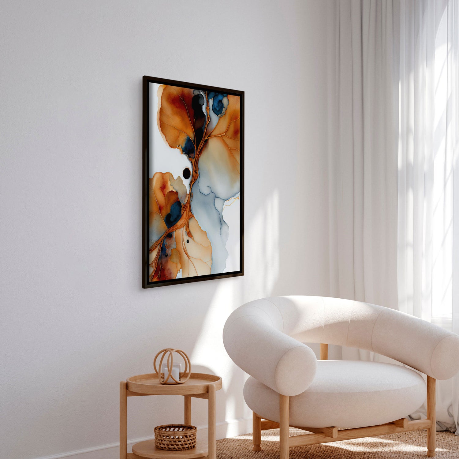 Håndlavet maleri med sort ramme - Aquarelle - Mixed media - Incado