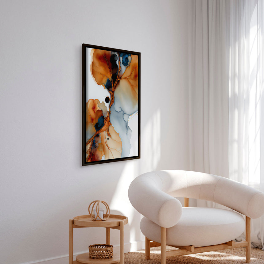 Håndlavet maleri med sort ramme - Aquarelle - Mixed media - Incado