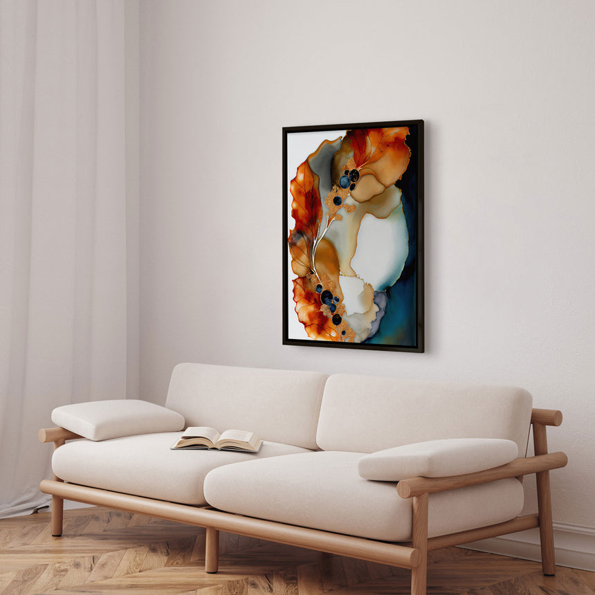 Håndlavet maleri med sort ramme - Aquarelle II - Mixed media - Incado