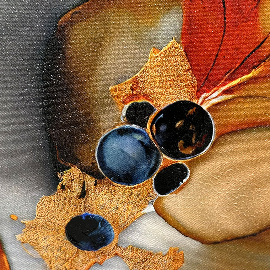 Håndlavet maleri med sort ramme - Aquarelle II - Mixed media - Incado