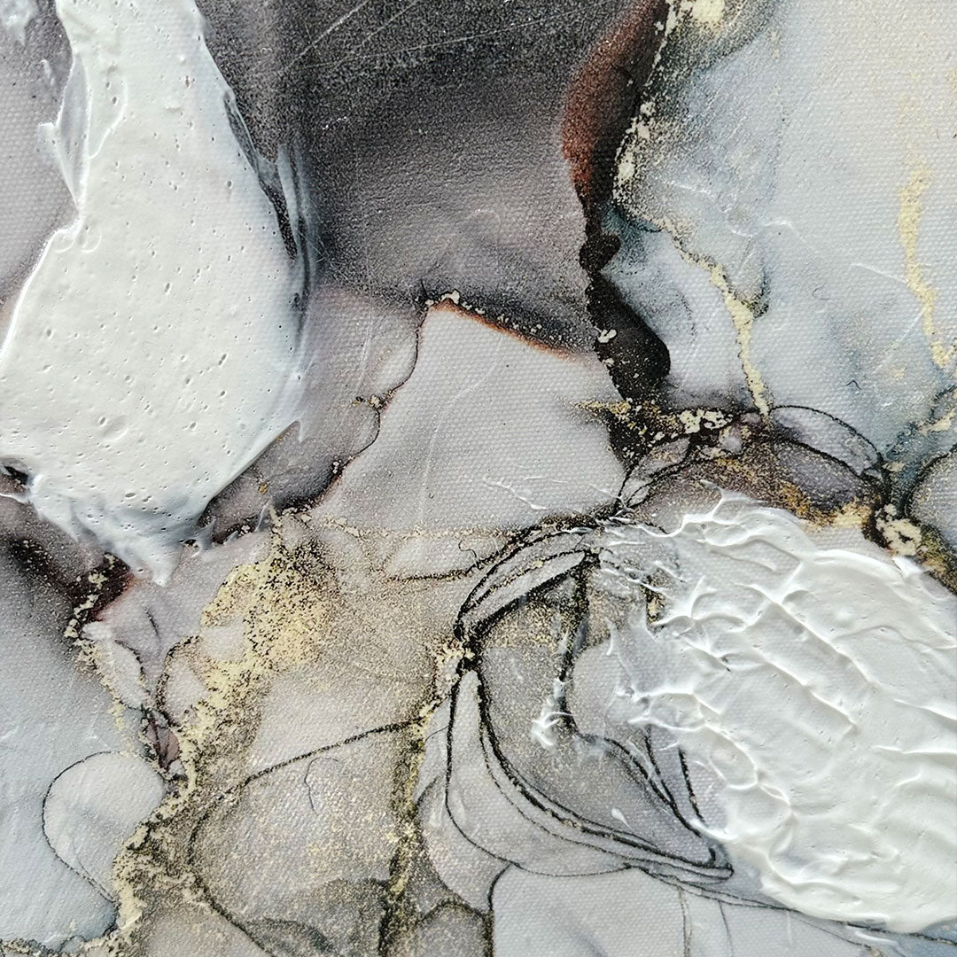 Håndlavet maleri med sort ramme - Contemporary Water - Mixed media - Incado