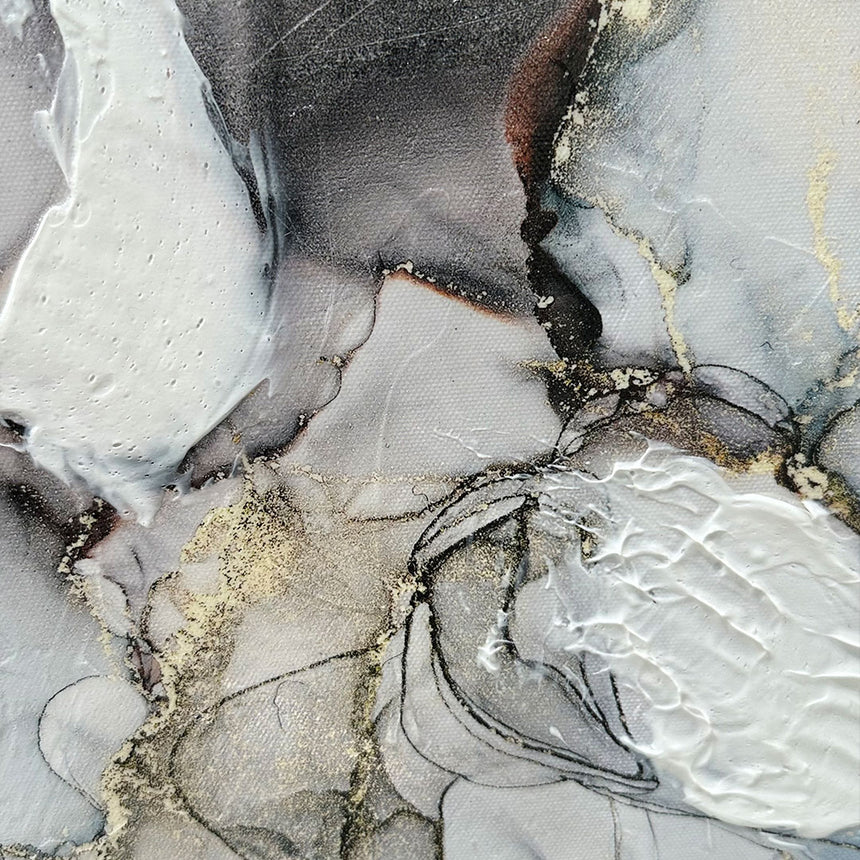 Håndlavet maleri med sort ramme - Contemporary Water - Mixed media - Incado