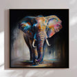 Håndlavet maleri med ramme - Colorful Elephant - Mixed media - Incado