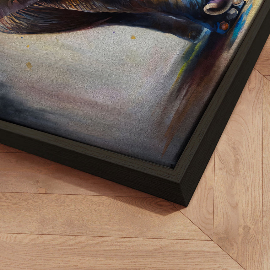 Håndlavet maleri med ramme - Colorful Elephant - Mixed media - Incado