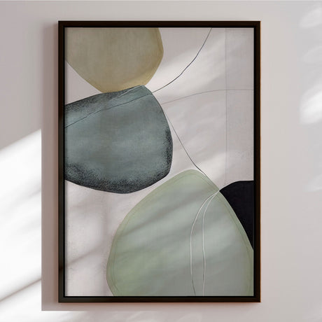Håndlavet maleri med sort ramme - Green II - Mixed media - Incado