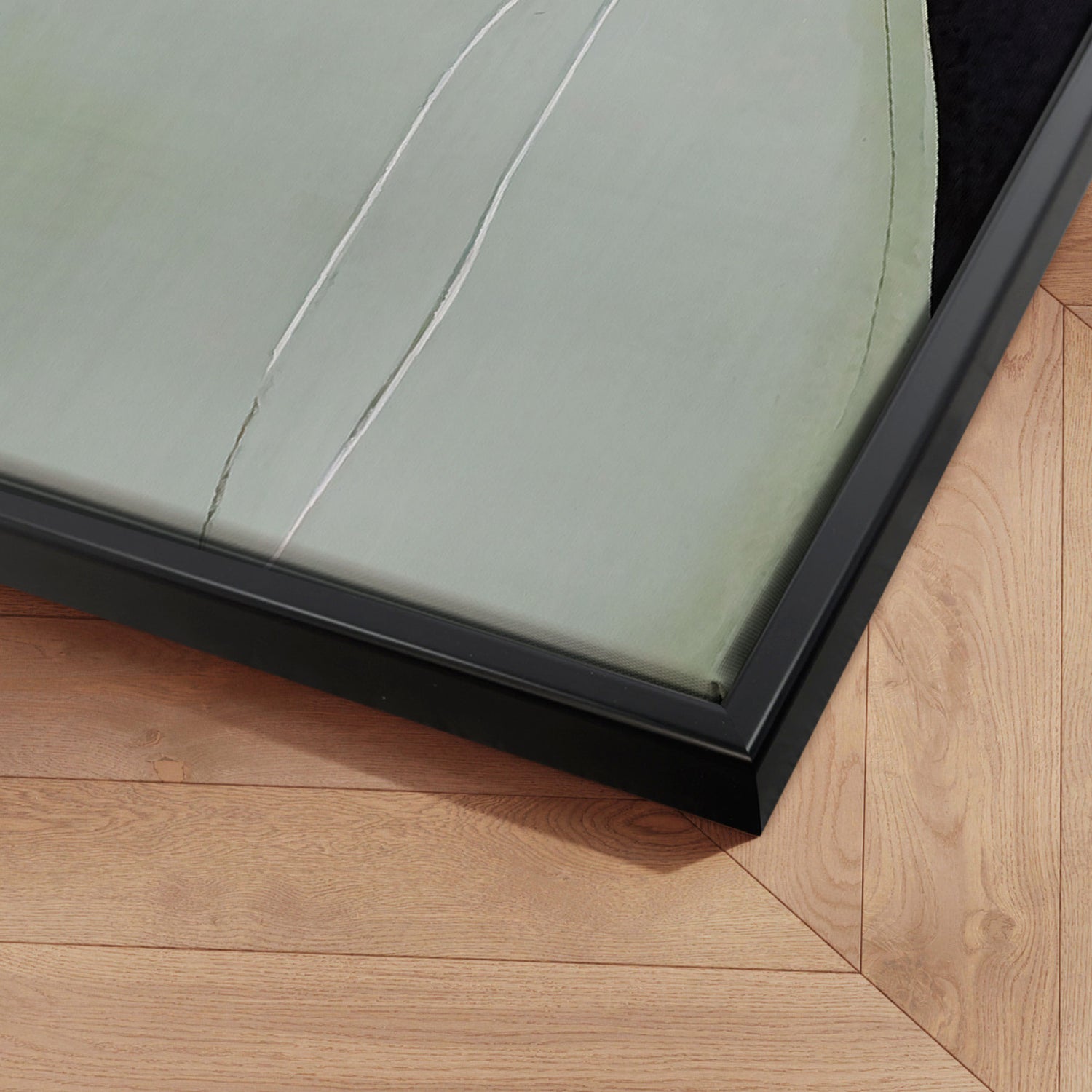 Håndlavet maleri med sort ramme - Green II - Mixed media - Incado