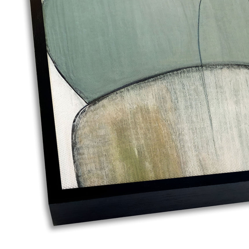 Håndlavet maleri med sort ramme - Green III - Mixed media - Incado