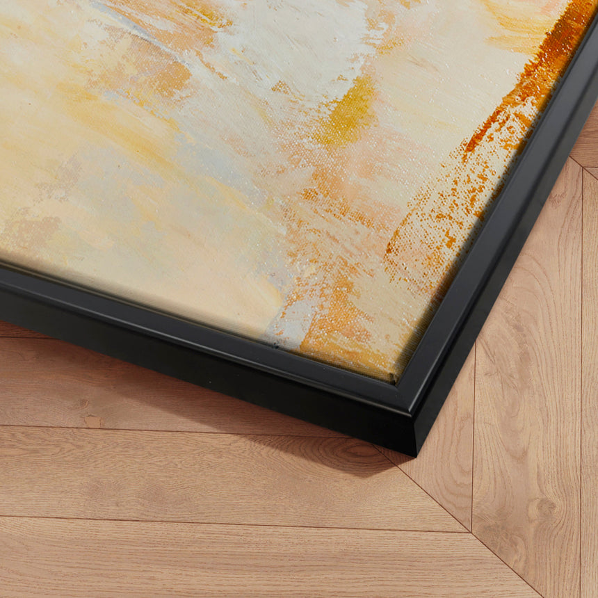 Håndlavet maleri med sort ramme - Okker Feeling II - Mixed media - Incado