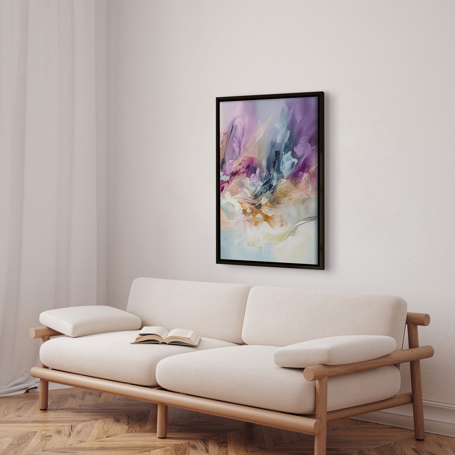 Håndlavet maleri med sort ramme - Colorful Explosion II - Mixed media - Incado