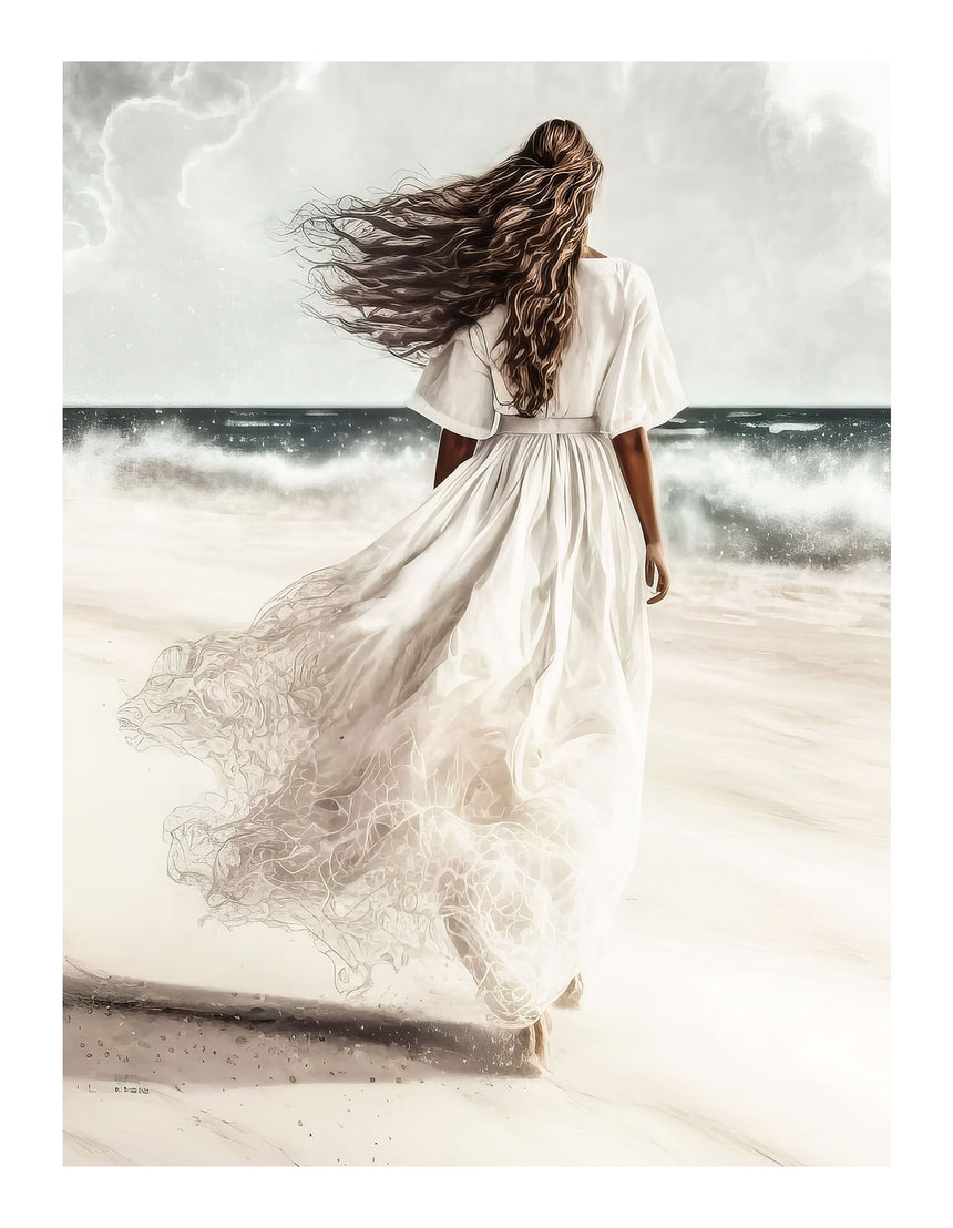 Lærredstryk - Seaside Lady - Incado