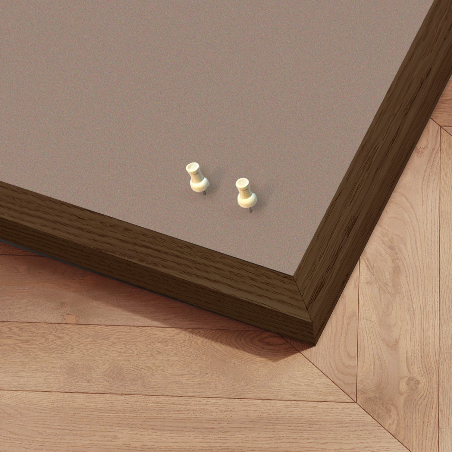 Opslagstavle med røget egetræsramme - Rich Beige - Incado