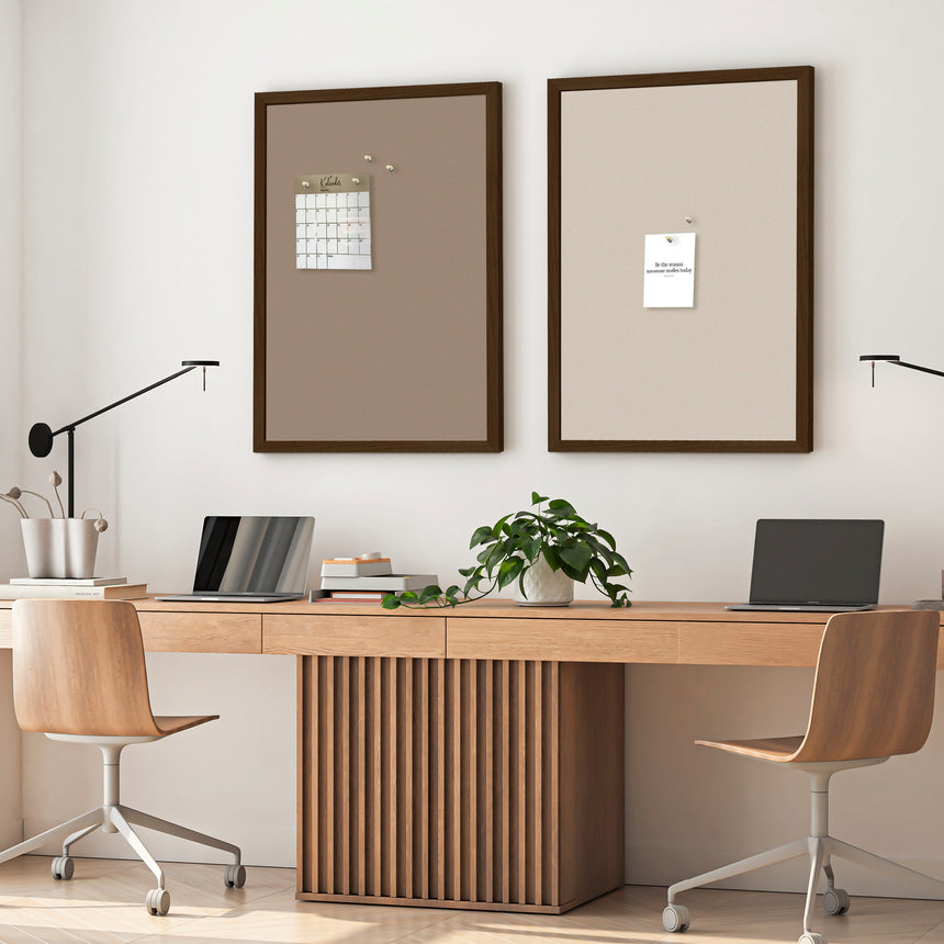 Opslagstavle med røget egetræsramme - Rich Beige - Incado