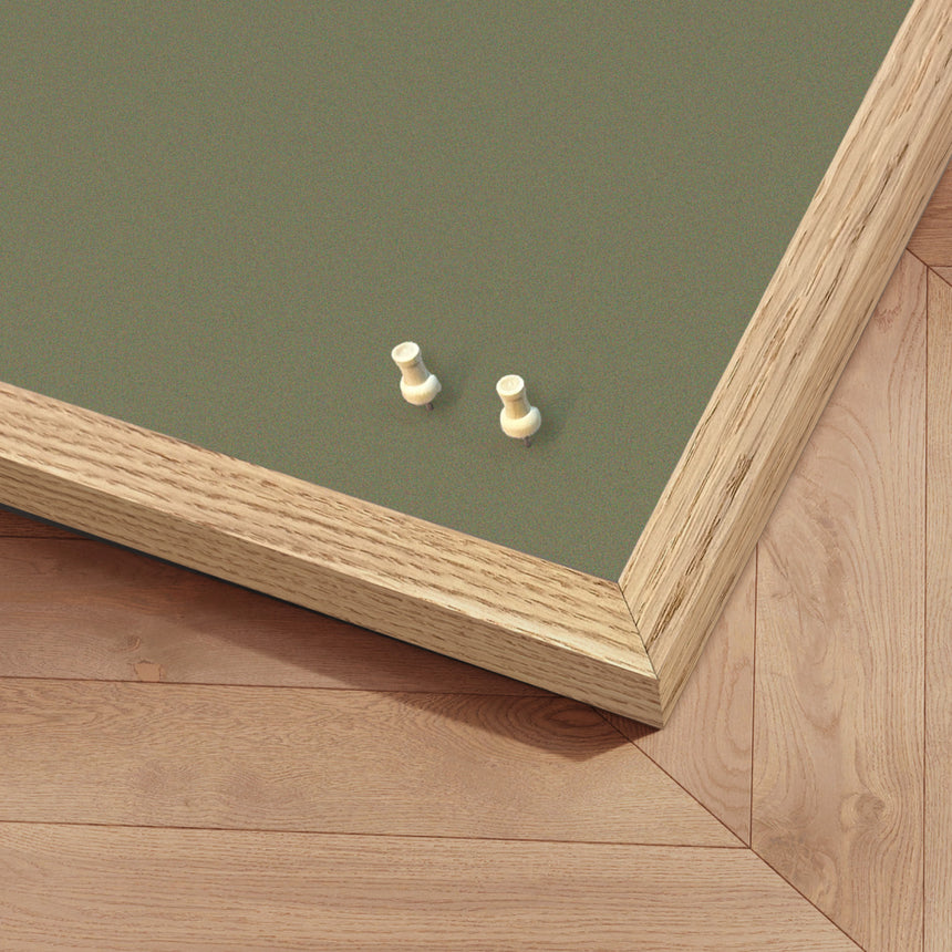 Opslagstavle med egetræsramme - Deluxe Green - Incado