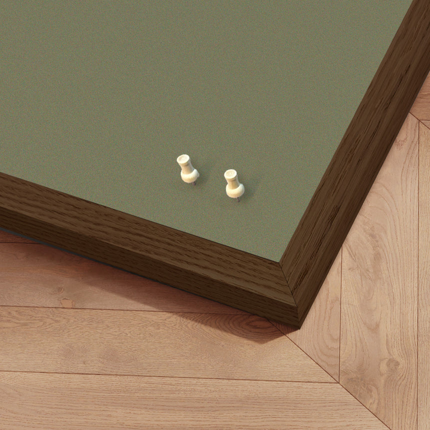 Opslagstavle med røget egetræsramme - Deluxe Green - Incado