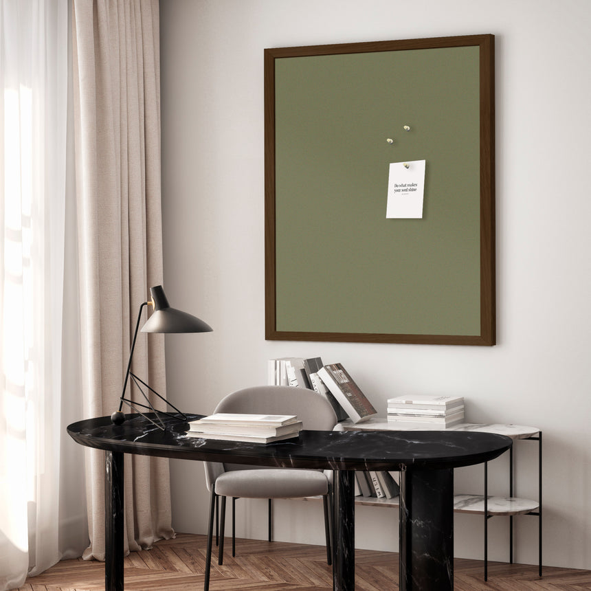 Opslagstavle med røget egetræsramme - Deluxe Green - Incado