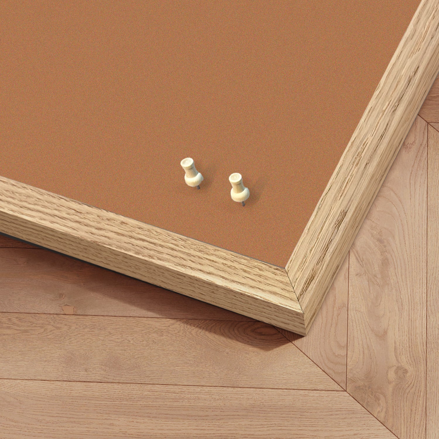 Opslagstavle med egetræsramme - Burn Ochre - Incado