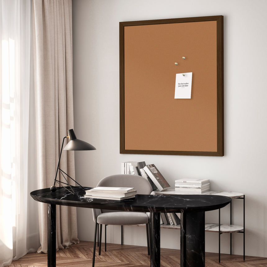 Opslagstavle med røget egetræsramme - Burn Ochre - Incado