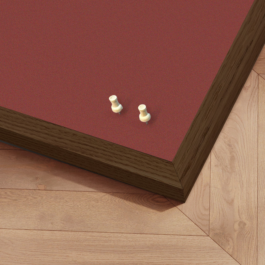 Opslagstavle med røget egetræsramme - Burn Red - Incado