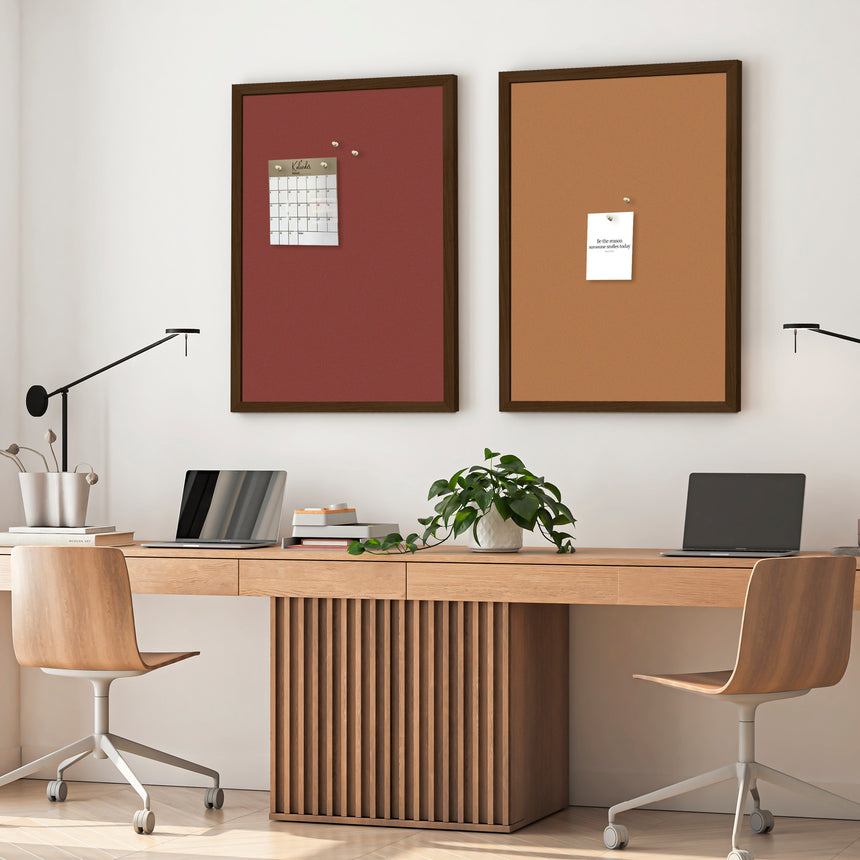 Opslagstavle med røget egetræsramme - Burn Red - Incado