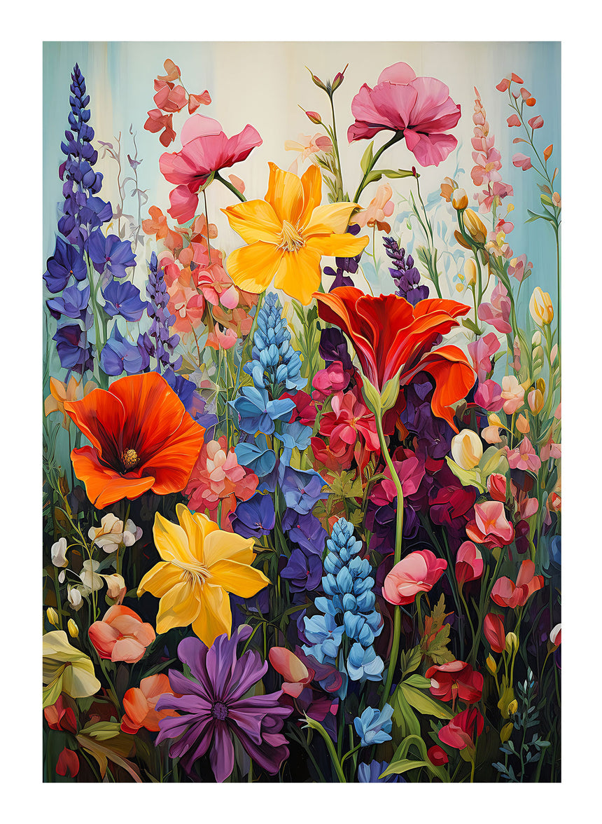 Hør lærredstryk - Summer Flowers - Incado