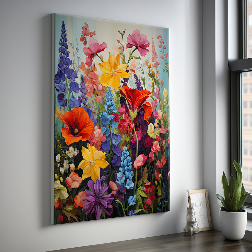 Hør lærredstryk - Summer Flowers - Incado