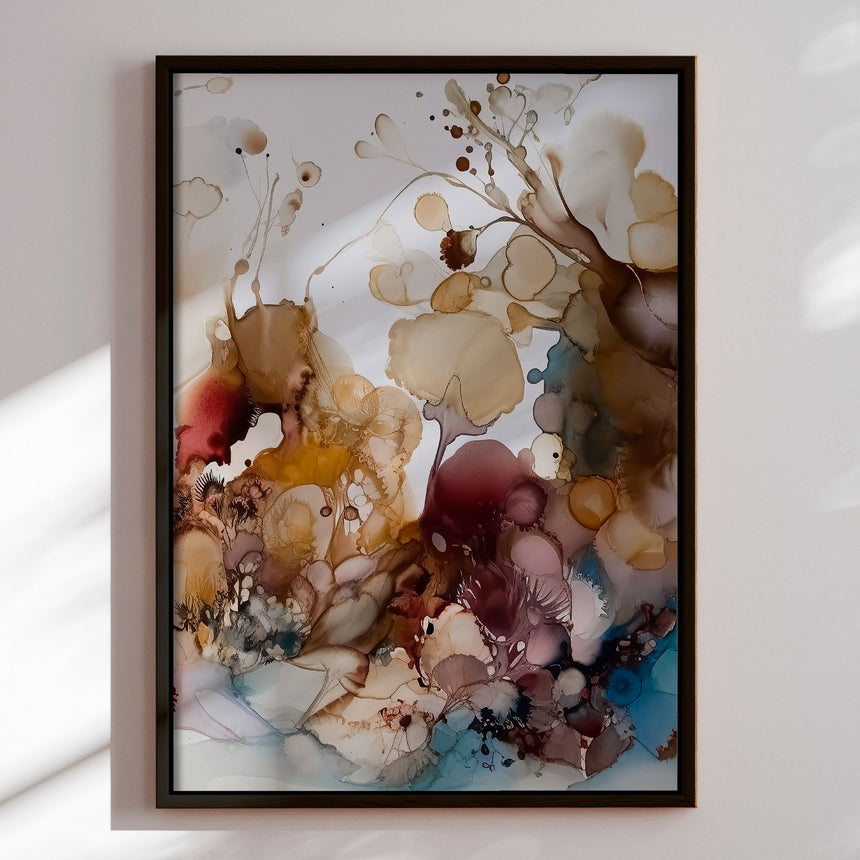 Håndlavet maleri med sort ramme - Colorful Concert II - Mixed media - Incado