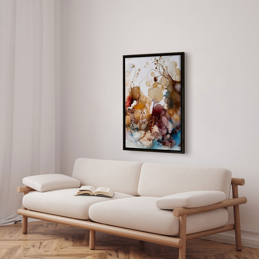 Håndlavet maleri med sort ramme - Colorful Concert II - Mixed media - Incado