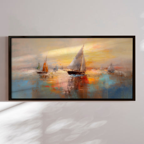 Håndlavet maleri med ramme - Time to Go - Mixed media - Incado