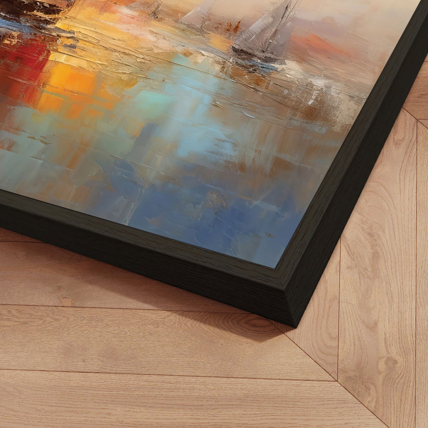 Håndlavet maleri med ramme - Time to Go - Mixed media - Incado