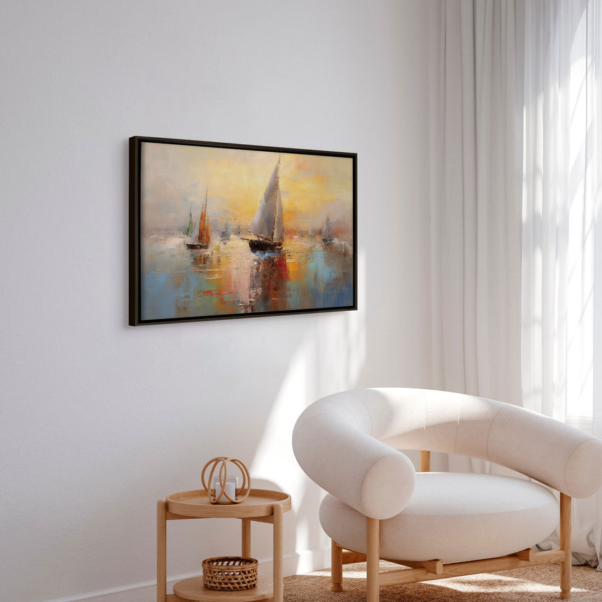 Håndlavet maleri med ramme - Time to Go - Mixed media - Incado