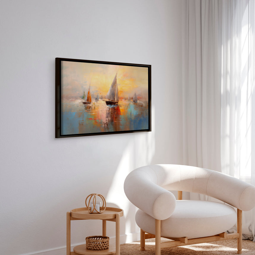 Håndlavet maleri med ramme - Time to Go - Mixed media - Incado