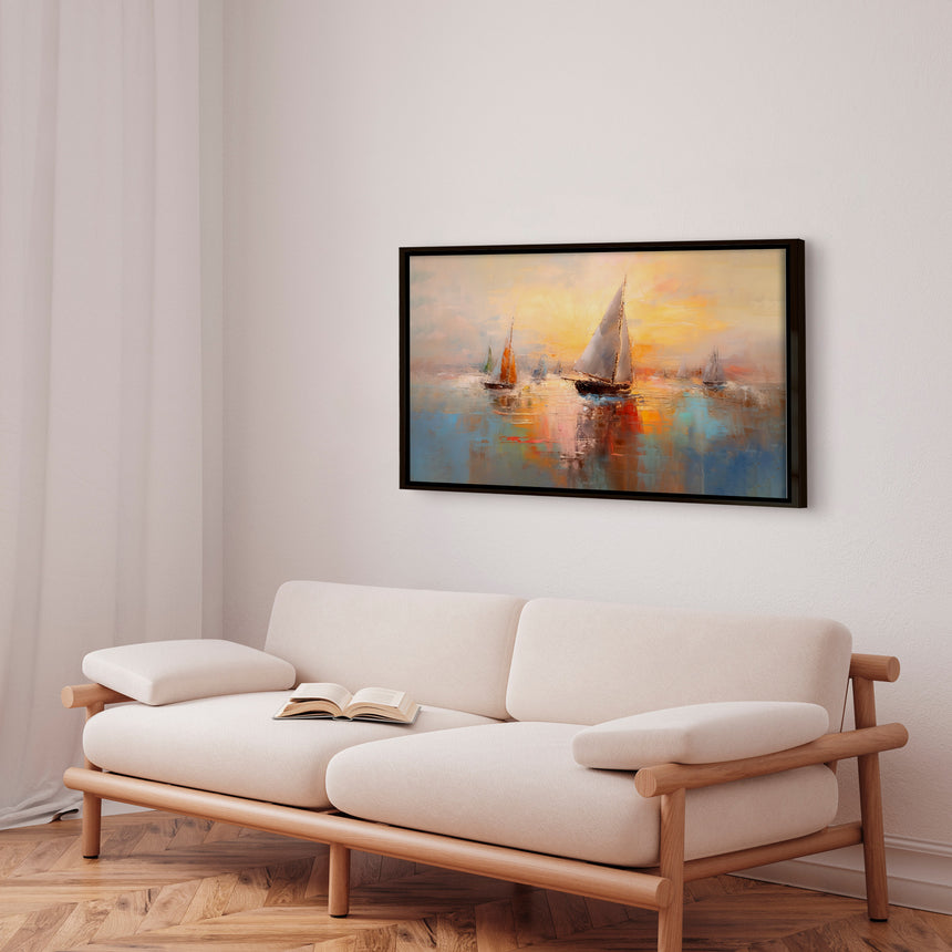 Håndlavet maleri med ramme - Time to Go - Mixed media - Incado