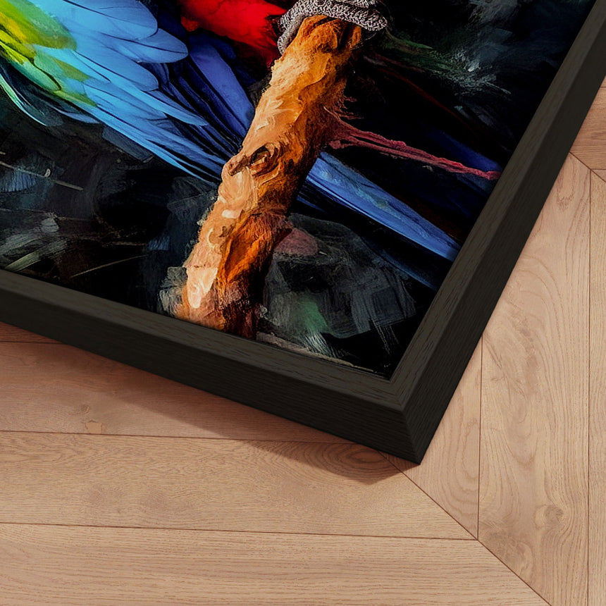 Håndlavet maleri med ramme - Parrot I - Mixed media - Incado