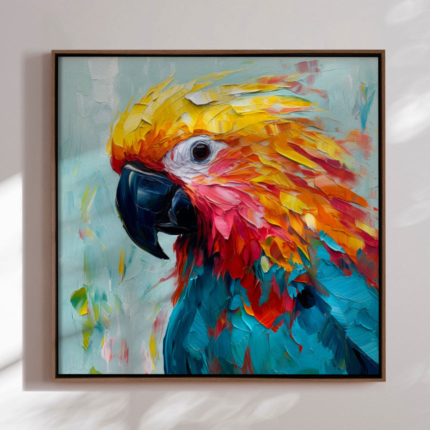 Håndlavet maleri med ramme - Parrot II - Mixed media - Incado
