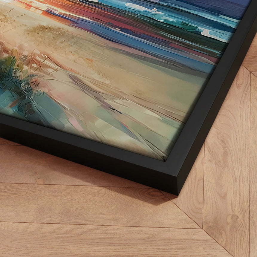 Håndlavet maleri med sort ramme - Colorful Sunset II - Mixed media