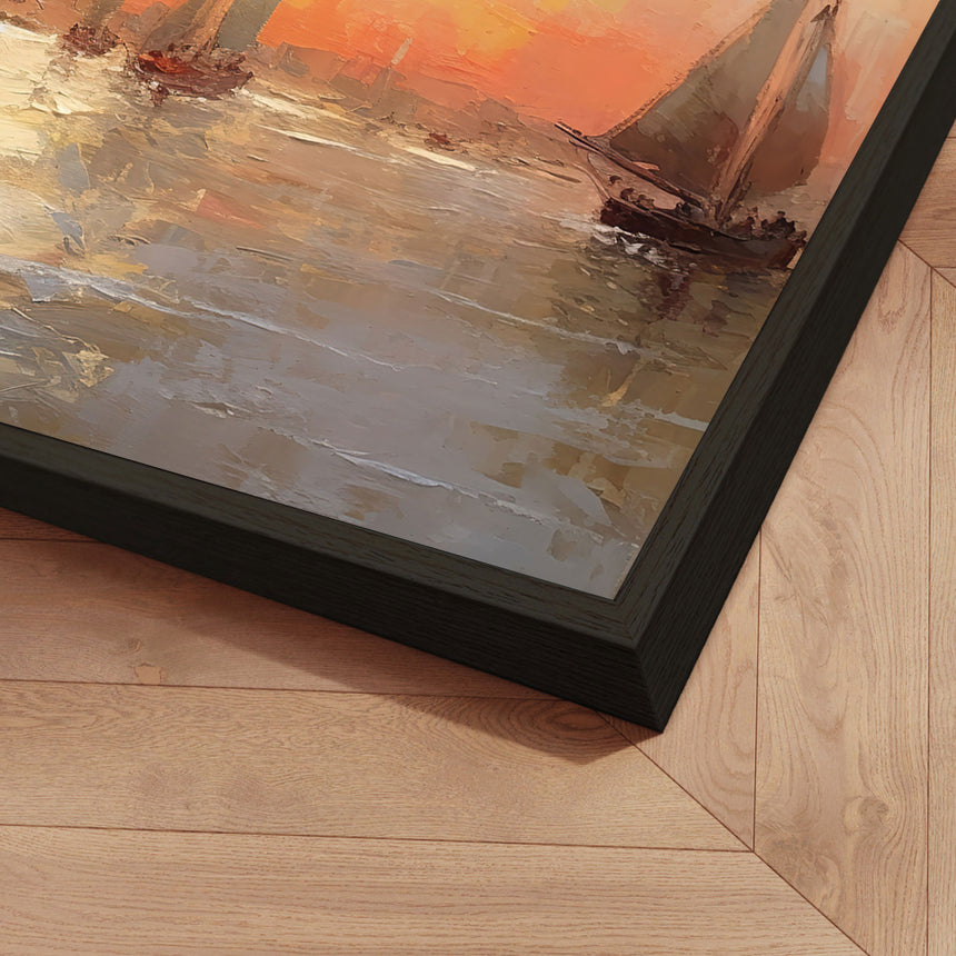 Håndlavet maleri med ramme - Time to Go II - Mixed media - Incado