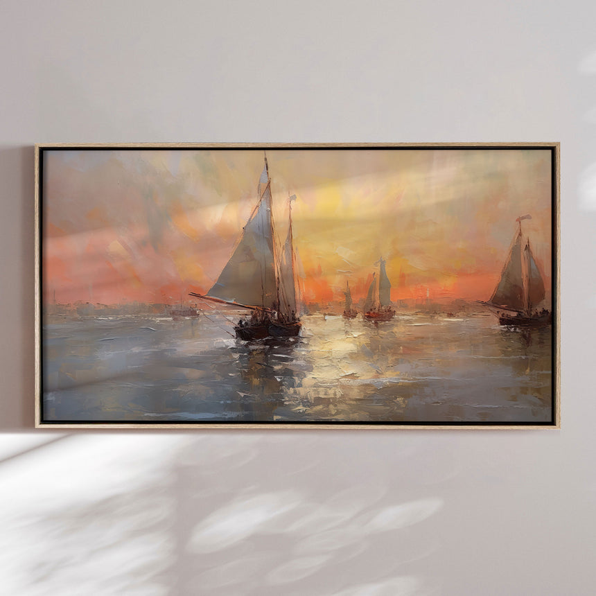 Håndlavet maleri med ramme - Time to Go II - Mixed media - Incado