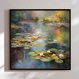 Håndlavet maleri med ramme - Romantic Water Lilies - Mixed media - Incado