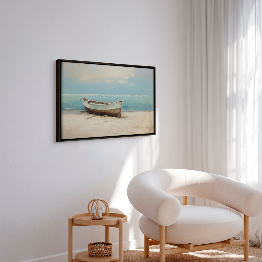 Håndlavet maleri med ramme - Lovely Boat II - Mixed media - Incado