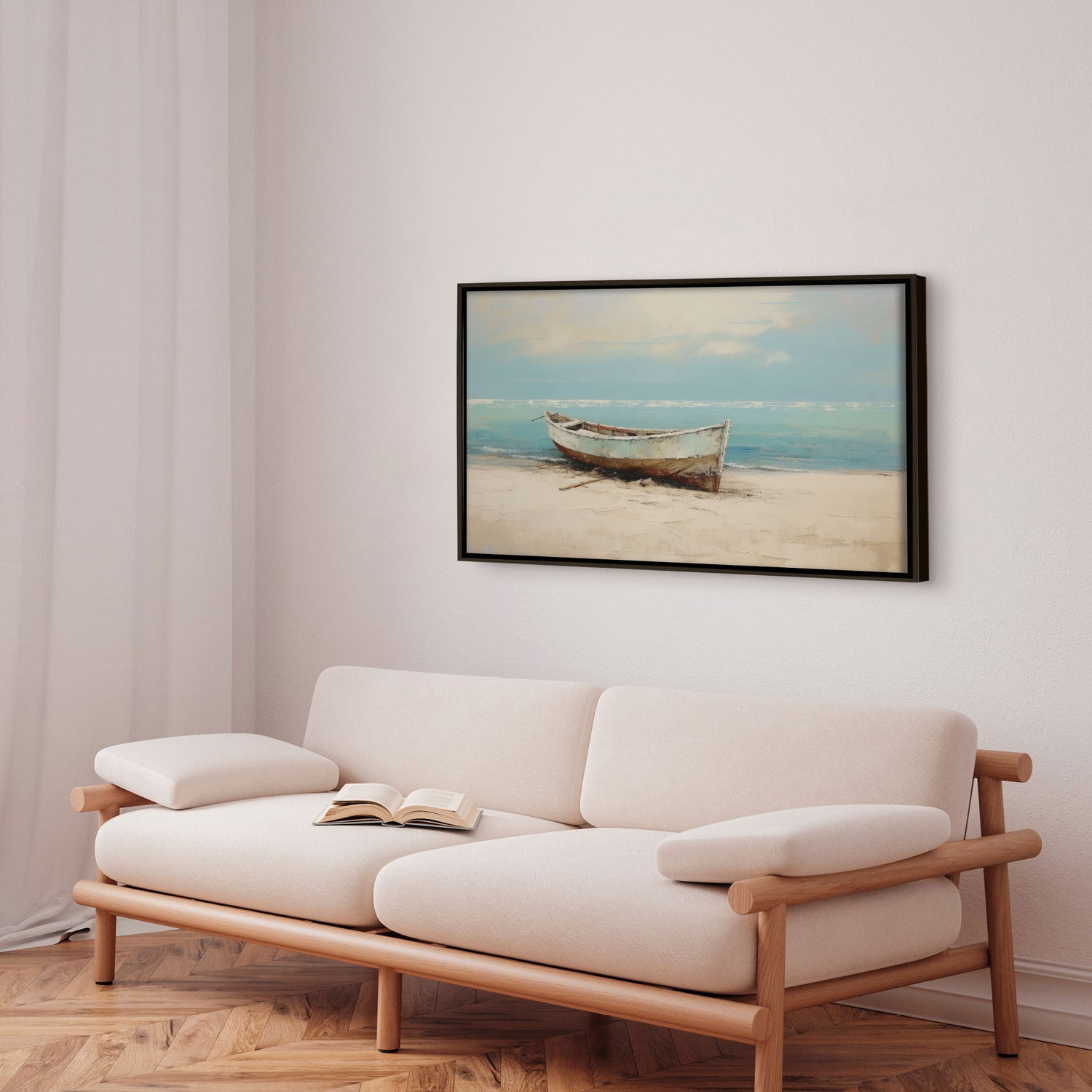 Håndlavet maleri med ramme - Lovely Boat II - Mixed media - Incado