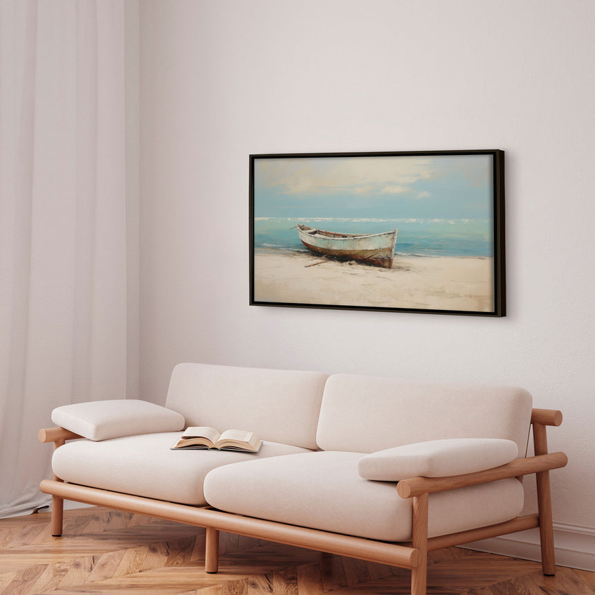 Håndlavet maleri med ramme - Lovely Boat II - Mixed media - Incado