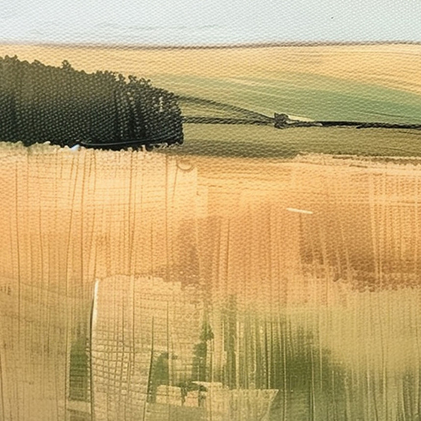 Håndlavet maleri med ramme - Abstract Field - Mixed media - Incado