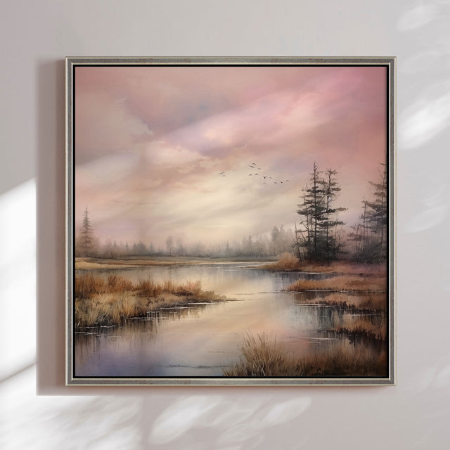 Håndlavet maleri med ramme - Delicate Morning - Mixed media - Incado