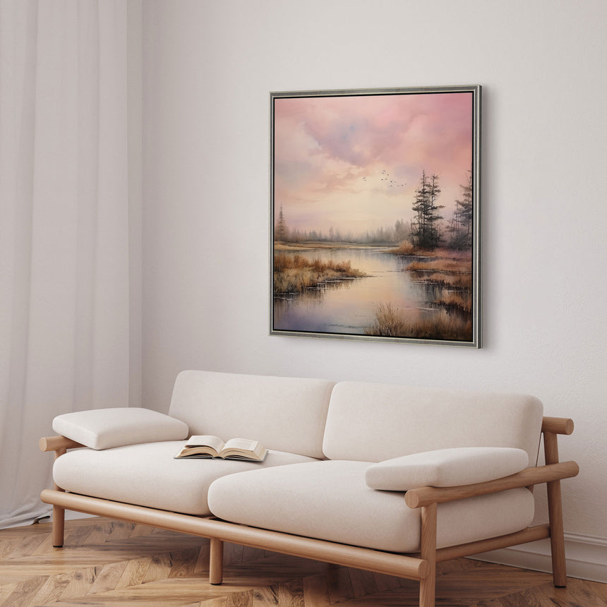Håndlavet maleri med ramme - Delicate Morning - Mixed media - Incado