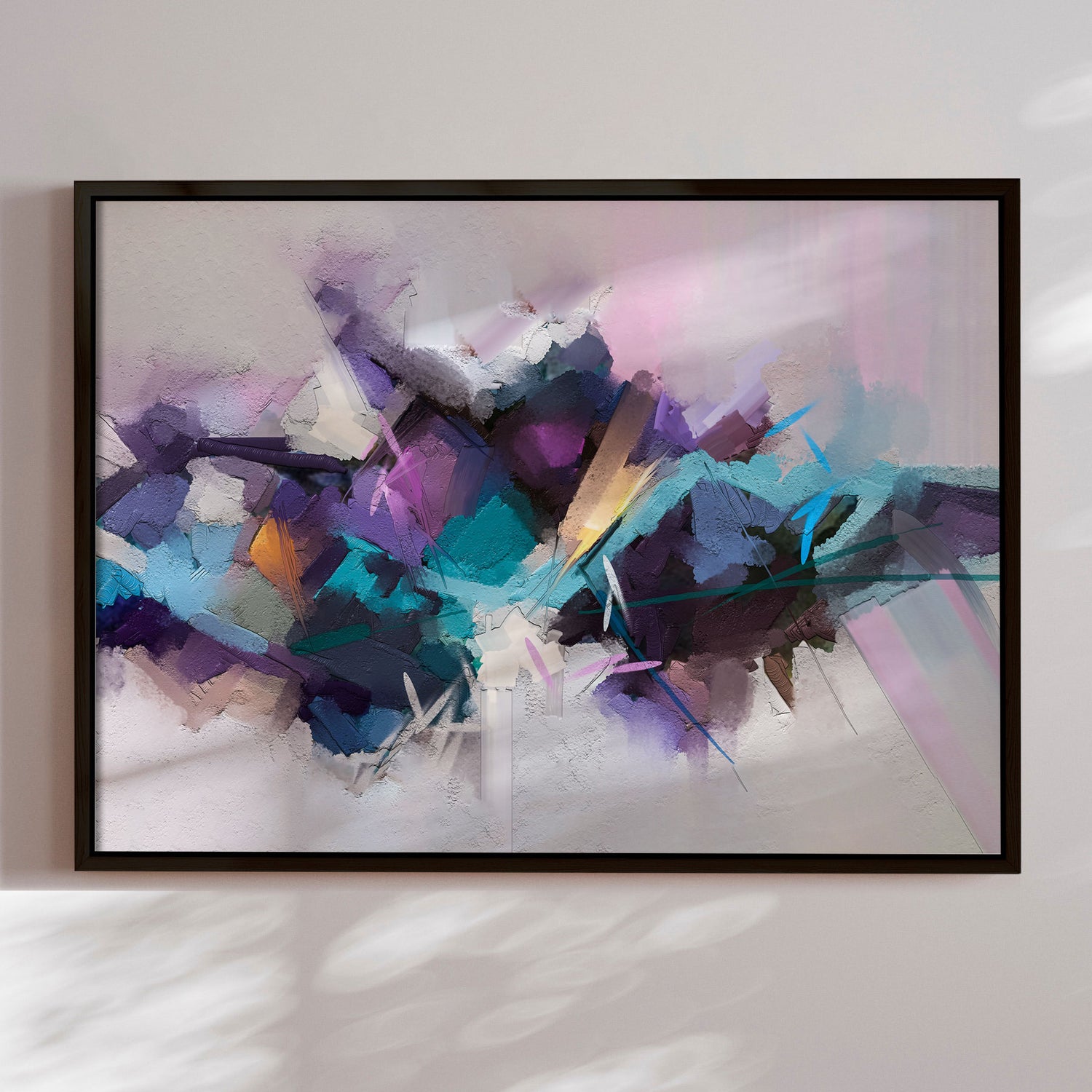 Håndlavet maleri med ramme - Purple Distraction - Mixed media - Incado