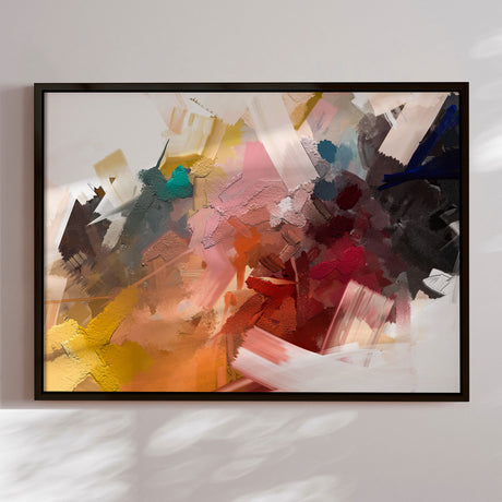 Håndlavet maleri med ramme - Colorful Swirl - Mixed media - Incado