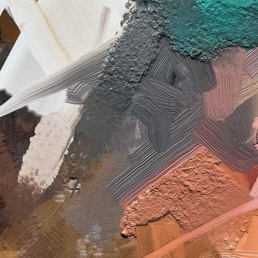 Håndlavet maleri med ramme - Colorful Swirl - Mixed media - Incado