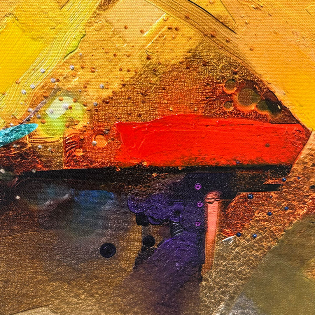 Håndlavet maleri med ramme - Abstract Confusion - Mixed media - Incado