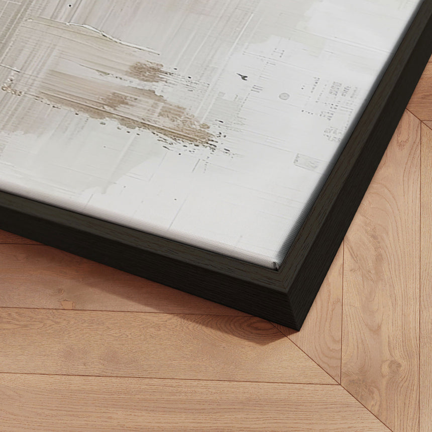 Håndlavet maleri med ramme - Beige Serenity - Mixed media - Incado