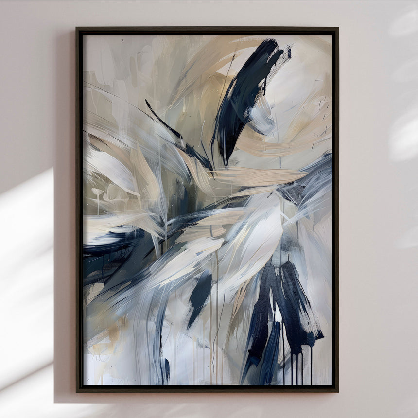 Håndlavet maleri med ramme - Midnight Whispers - Mixed media - Incado